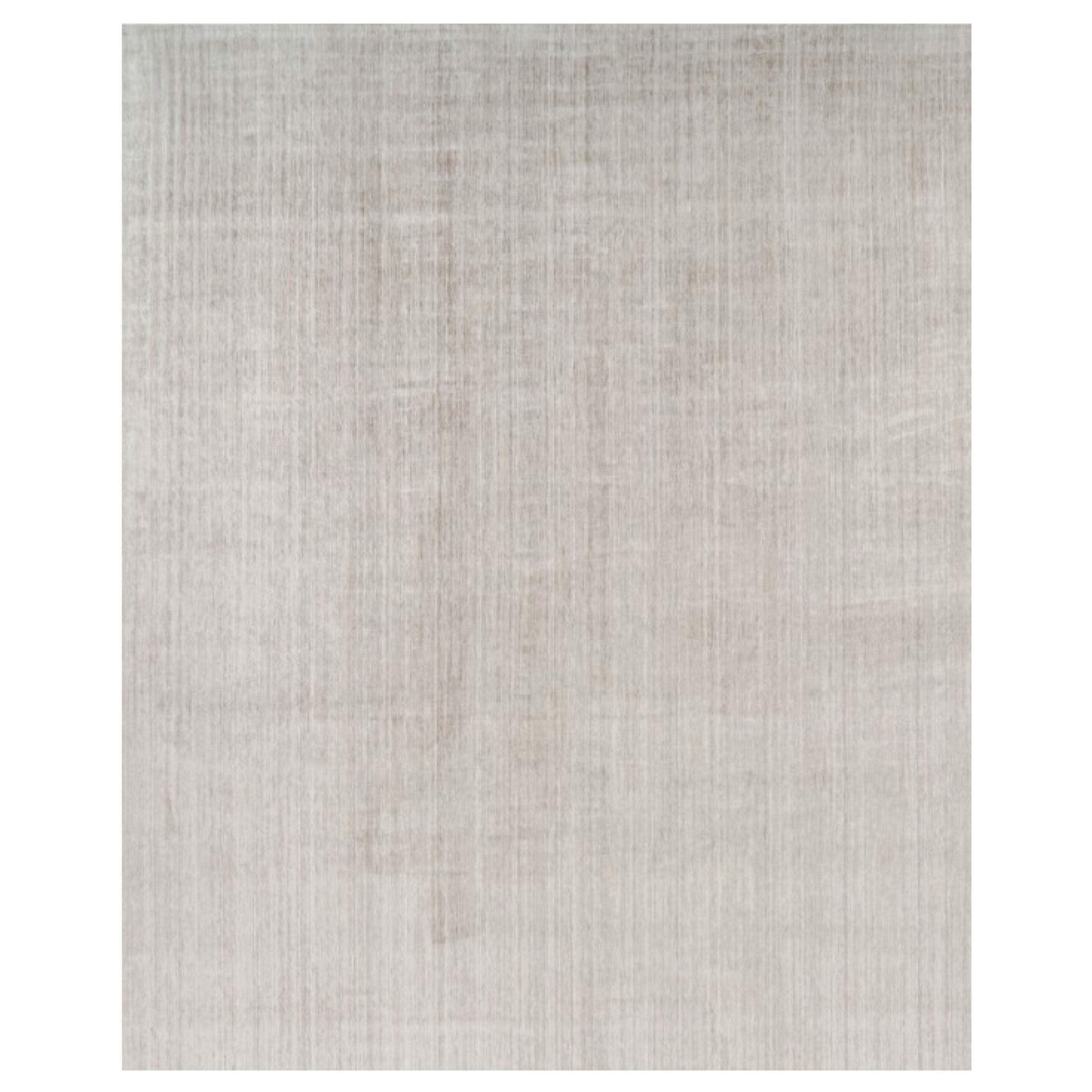 Rug & Kilim’s Oversized Textural Rug In Solid Beige and Cream Tones and Striae For Sale