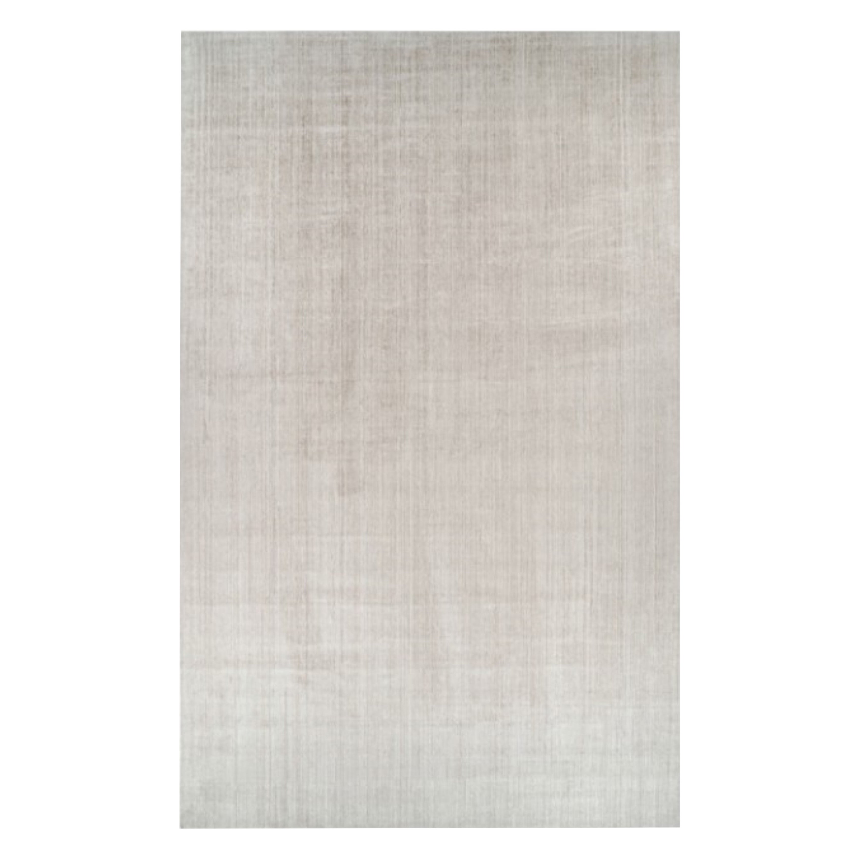 Rug & Kilim’s Oversized Textural Rug In Solid Beige and Cream Tones and Striae For Sale