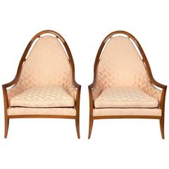 Pair of Sculptural Arch Back Chairs Designed by Harvey Probber 12