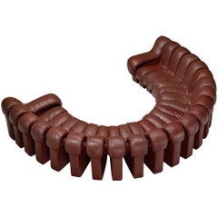 De Sede DS-600 'Snake' Sectional Sofa in Brown Leather
