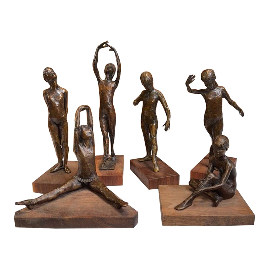 Gruppe von 6 Kopenhagen S.G. Kelsey Bronze Figuren im Angebot