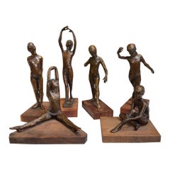Gruppe von 6 Kopenhagen S.G. Kelsey Bronze Figuren