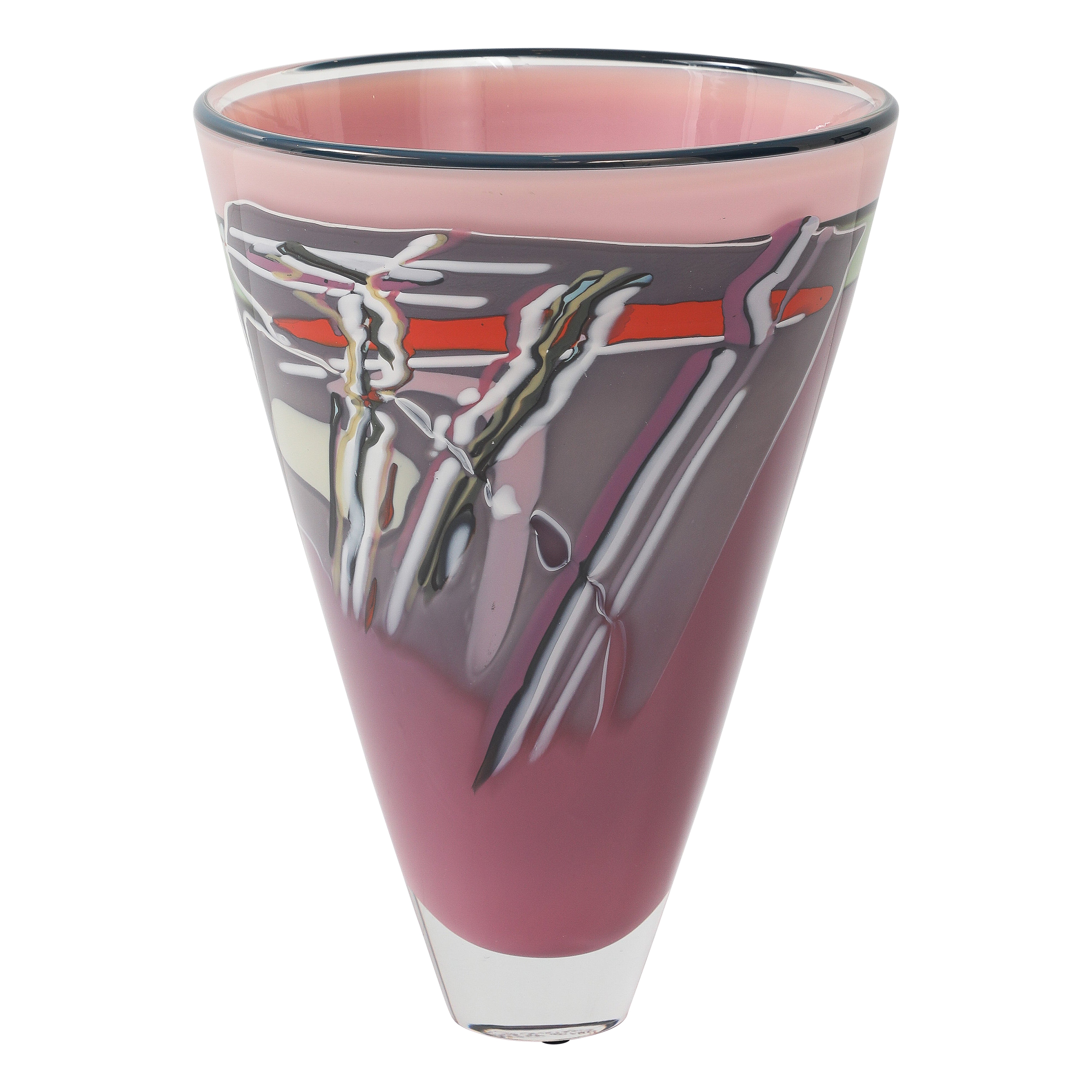 1981 Rick Bernstein Vaso modernista in vetro artistico in vendita