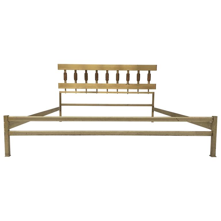 Beautiful Sculptural Form Bed by Luciano Frigerio, Nine Cast Bronze Sculptures at 1stdibs