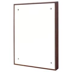 Mid-Century Modern Square Walnut Frame Mirror