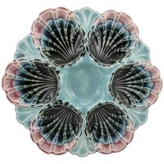 Longchamp French Majolica Turquoise Dimensional Six Well Oyster Plate