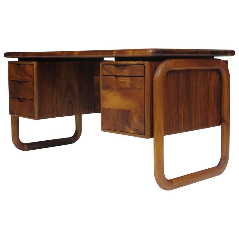 California Studio Handcrafted Koa Desk at 1stDibs