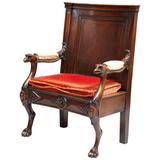 19th Century Walnut Throne Chair