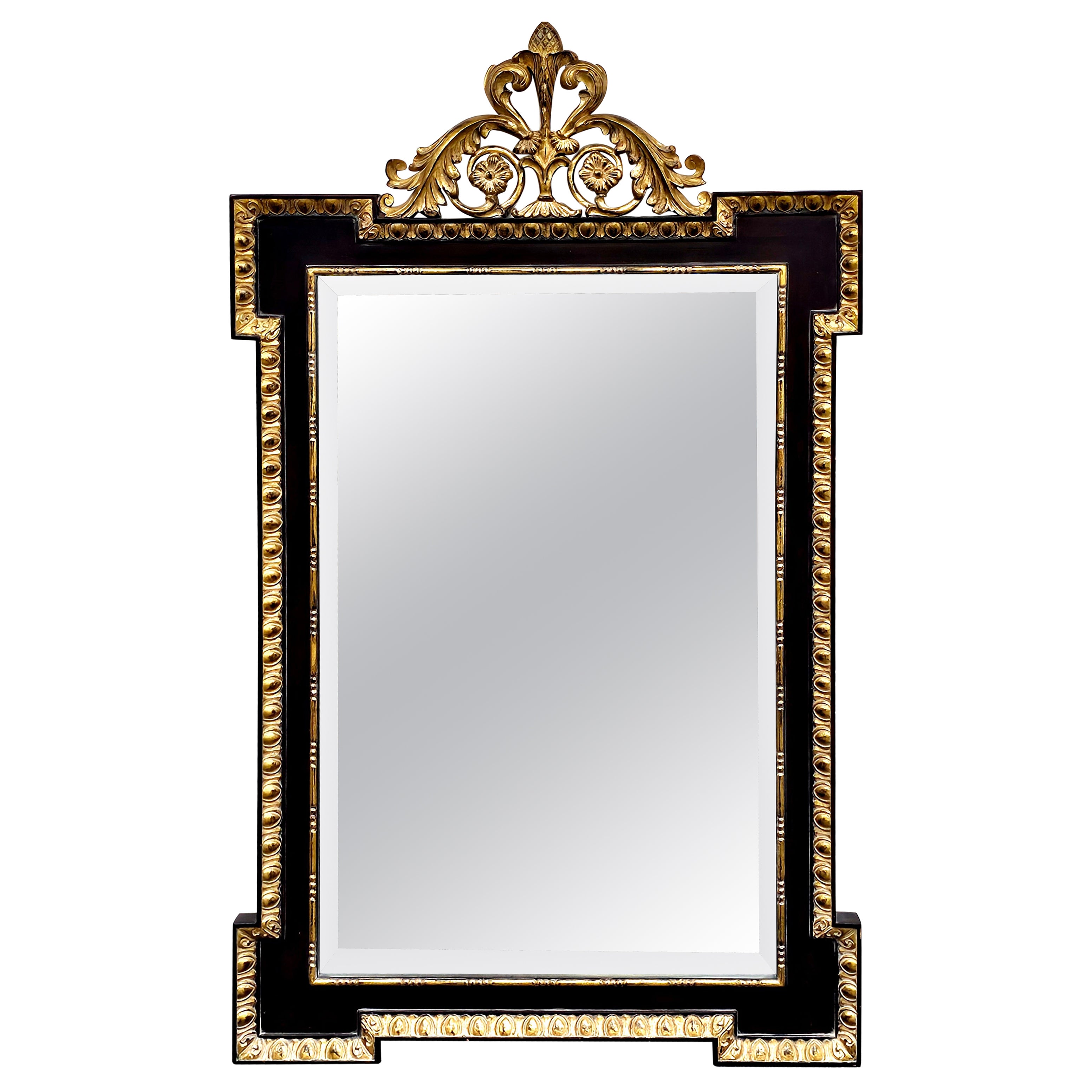 Labarge Miroir de style Napoléon III Patial doré et ébonisé en vente