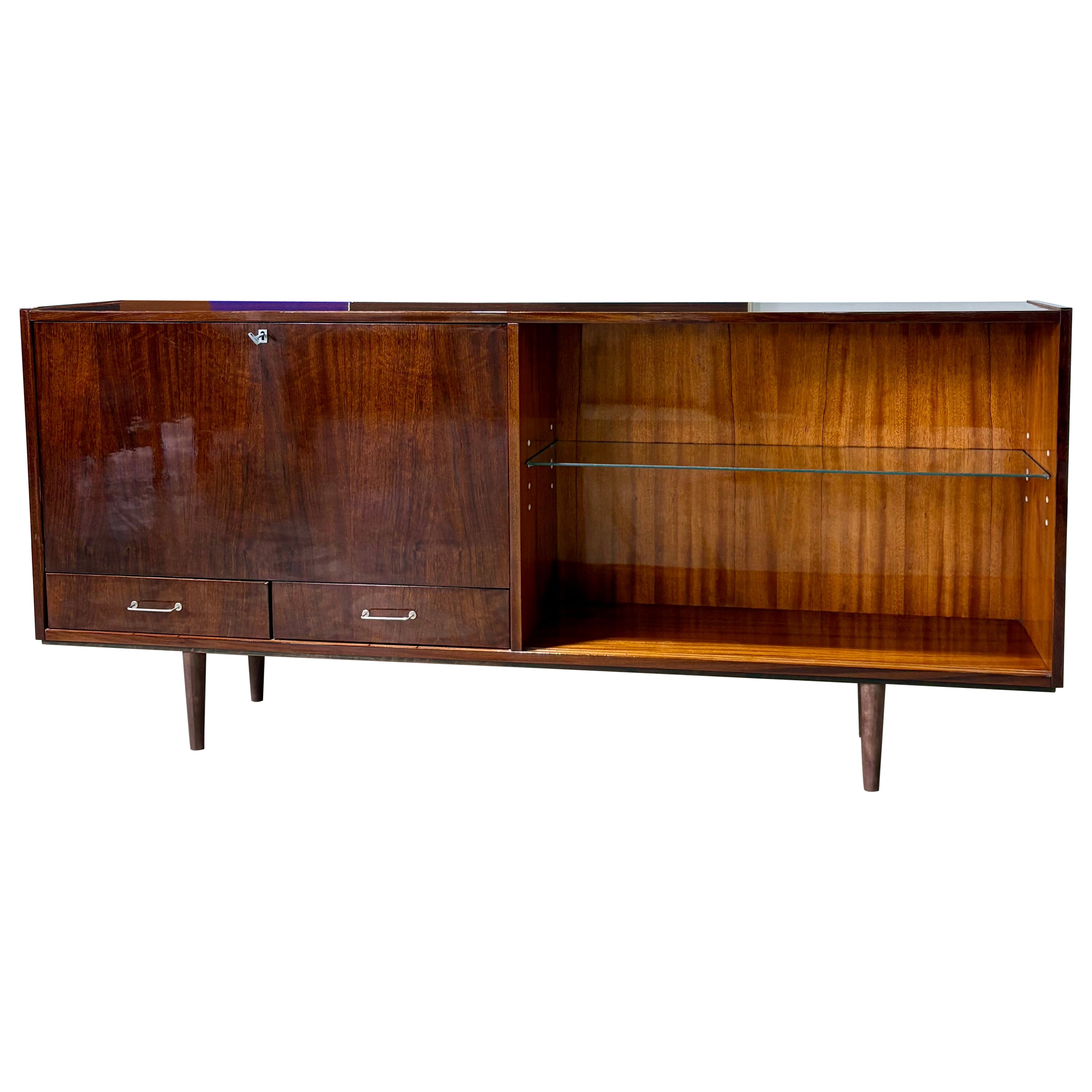 Credenza bar in mogano danese della metà del secolo scorso in vendita