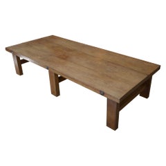 Table basse 6 pieds en chêne massif 1950