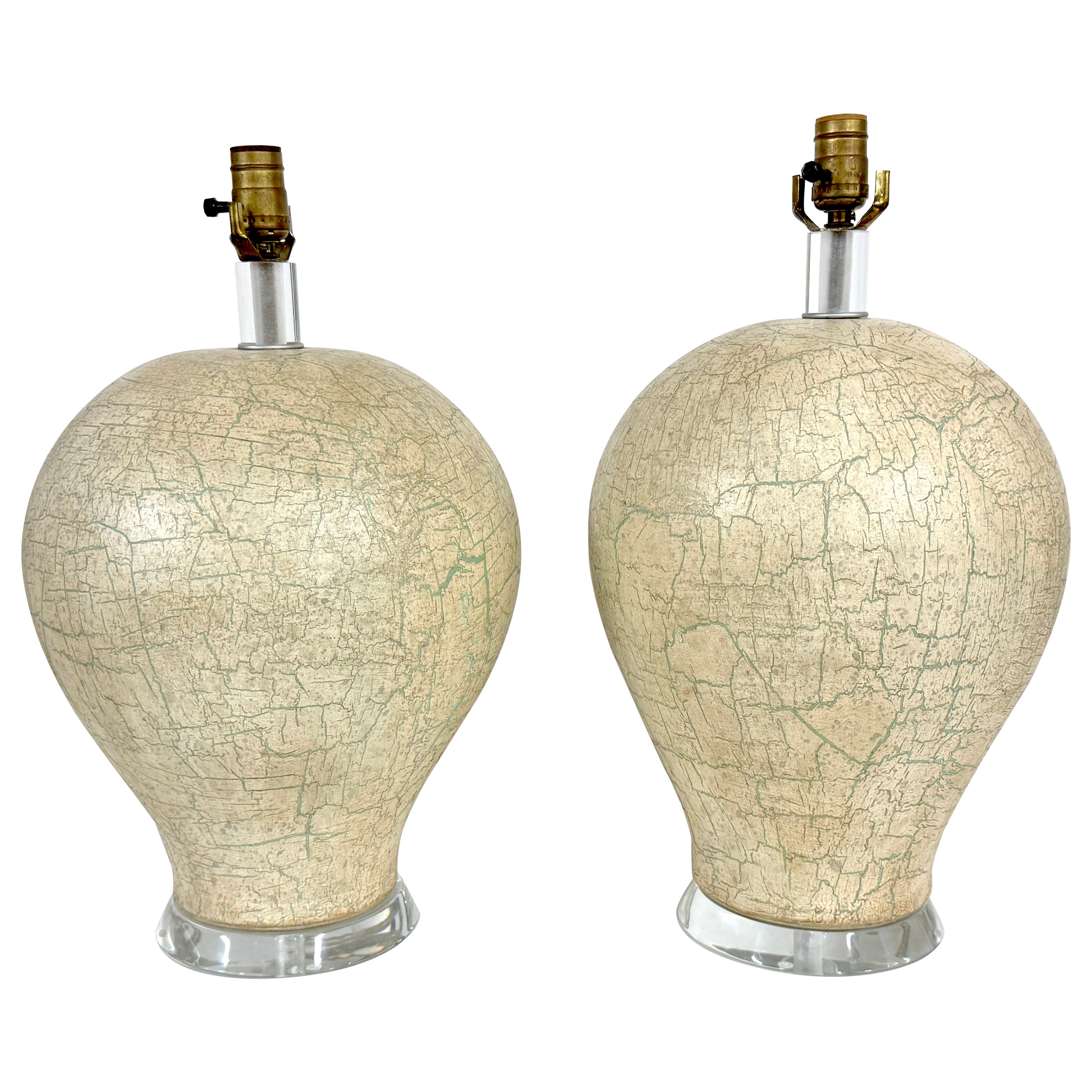 Paire de lampes sculpturales en forme de gourde laquée, style Springer, années 1970 en vente