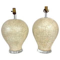 Paire de lampes sculpturales en forme de gourde laquée, style Springer, années 1970