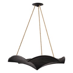 Ciondolo scultoreo 'Evadoras', lampadario in gesso nero, personalizzabile, New