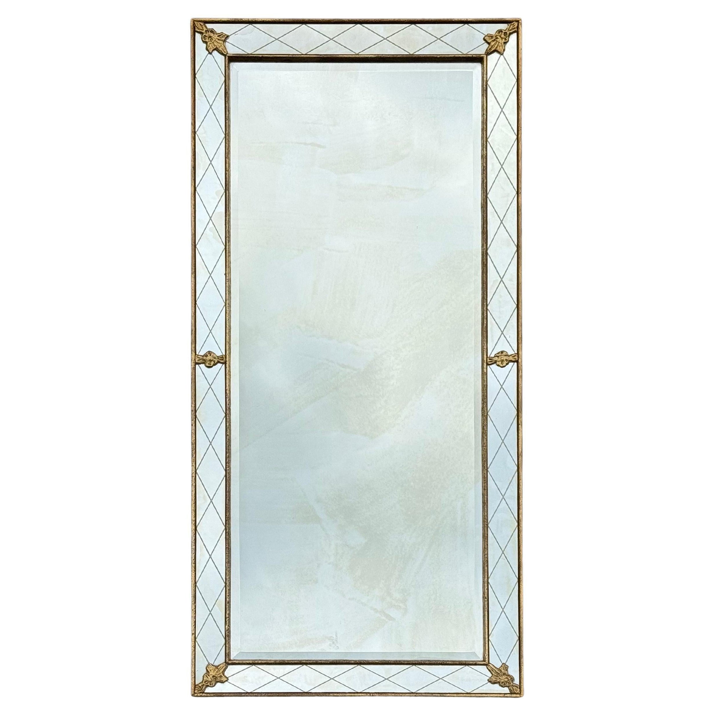Gilded Mid-Century Modern Scandinavian Harlequin Mirror, 1950s