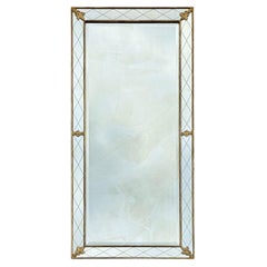 Gilded Mid-Century Modern Scandinavian Harlequin Mirror, 1950s
