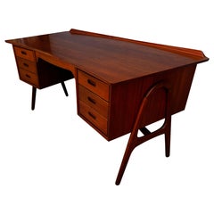 Vintage Svend Aage Madsen Teak Desk with Front Bookcase