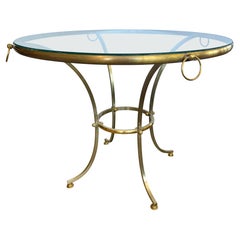 Rare Hollywood Regency Maison Jansen 1970s Foyer Center Round Table