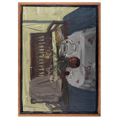 Still Life Swing On Porch with Table Original Painting Artist Unknown
