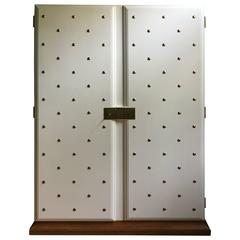Used Tommi Parzinger Style Studded Armoire Secret Office Cabinet 