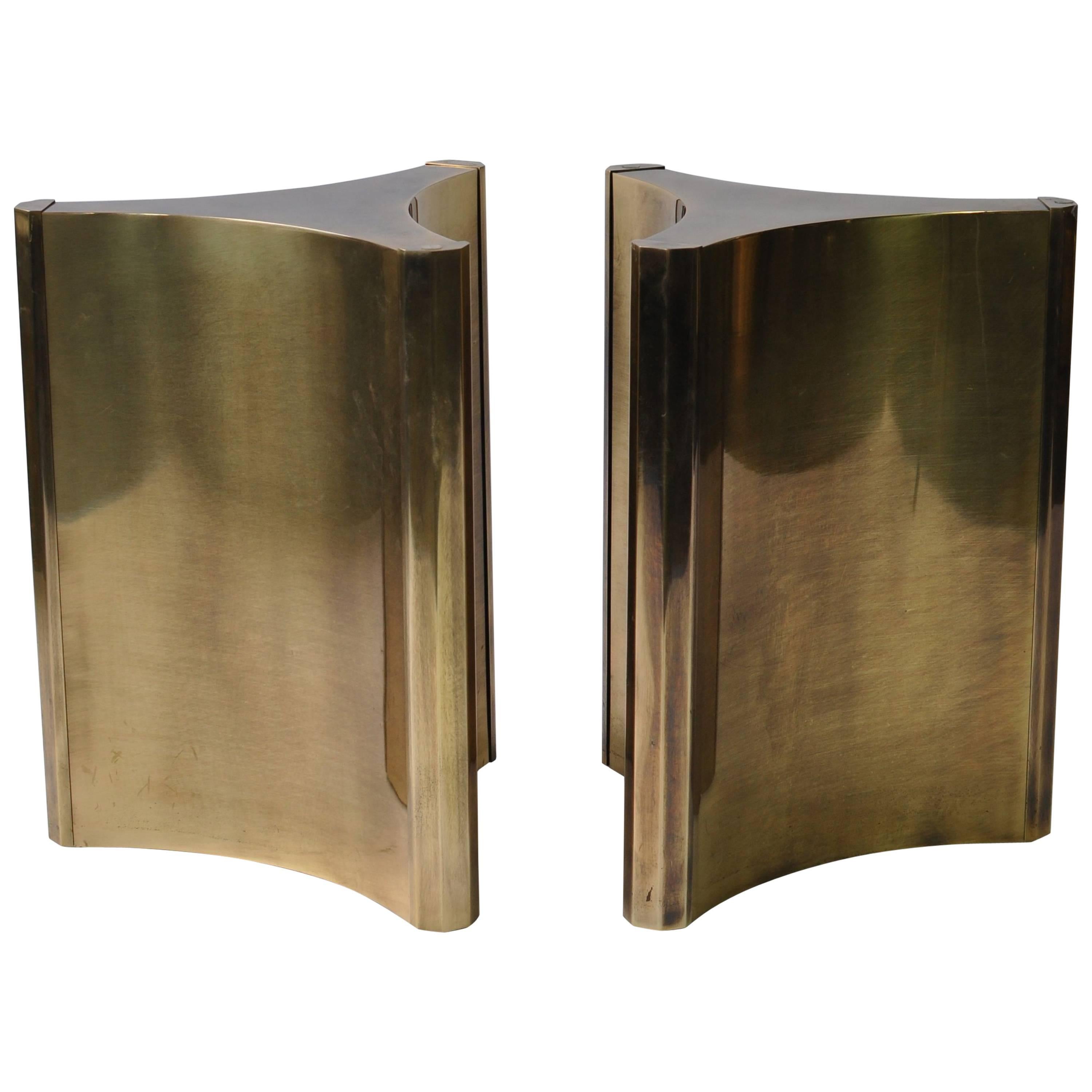 Pair of Mastercraft Brass Dining Table Pedestals