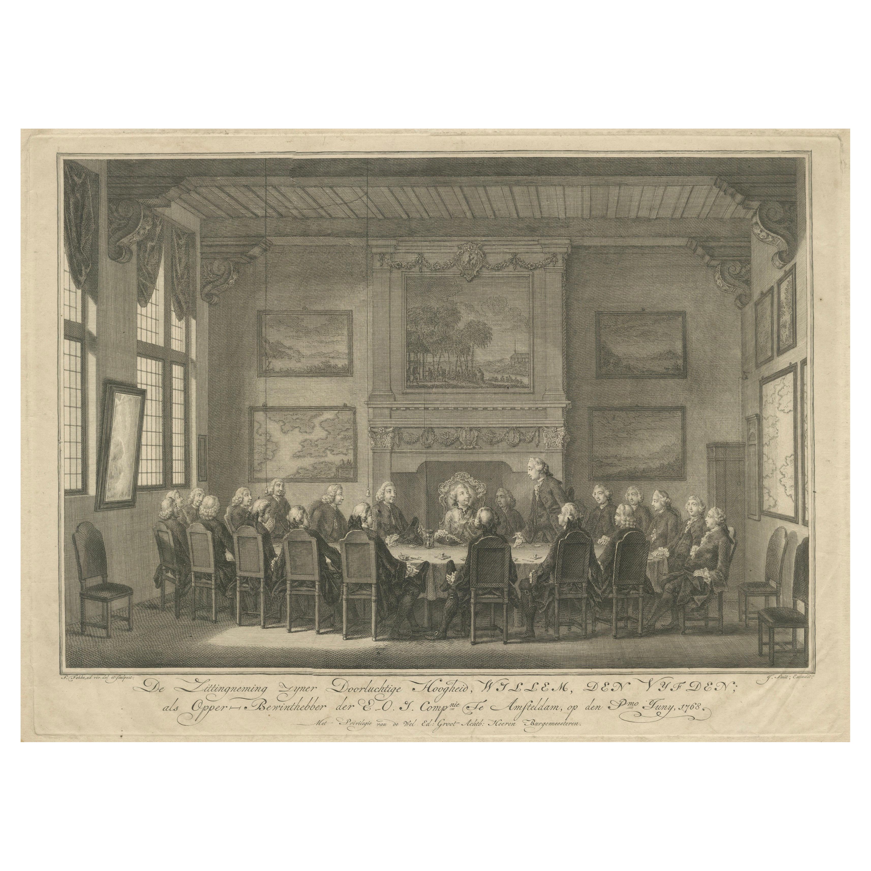 Réunion des directeurs de la VOC avec le Prince William V, Amsterdam 1768