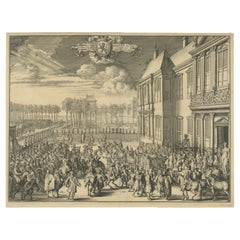 His Majesty’s Arrival at Honselaarsdijk – Grand Procession Engraving c.1690