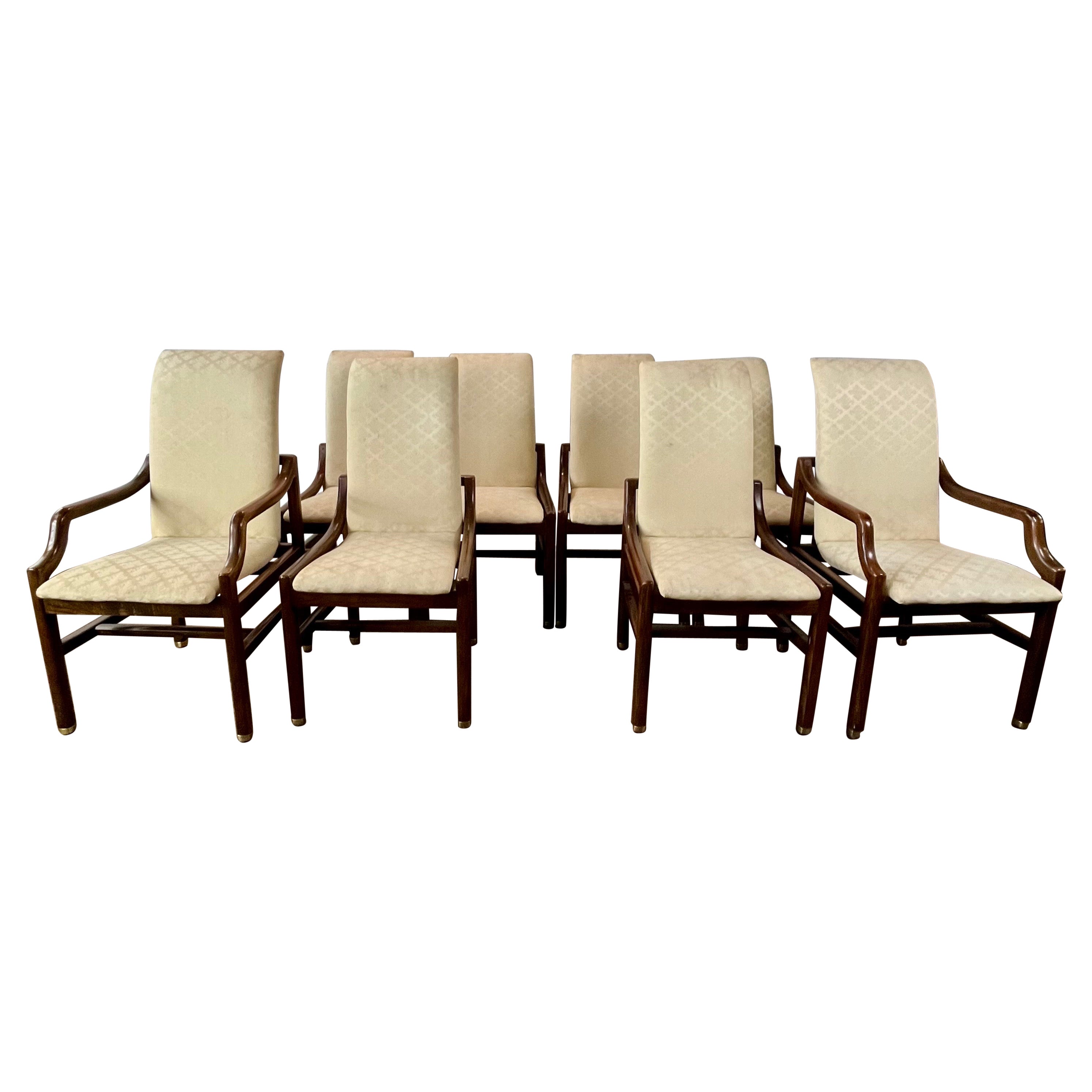 Vintage Henredon Dining Chairs in Walnut set of 8 For Sale