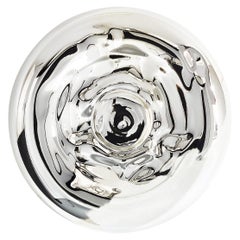 Näkki1_Handcrafted Silver-Plated Mold-Blown Glass Round Wall Mirror by S. Völker
