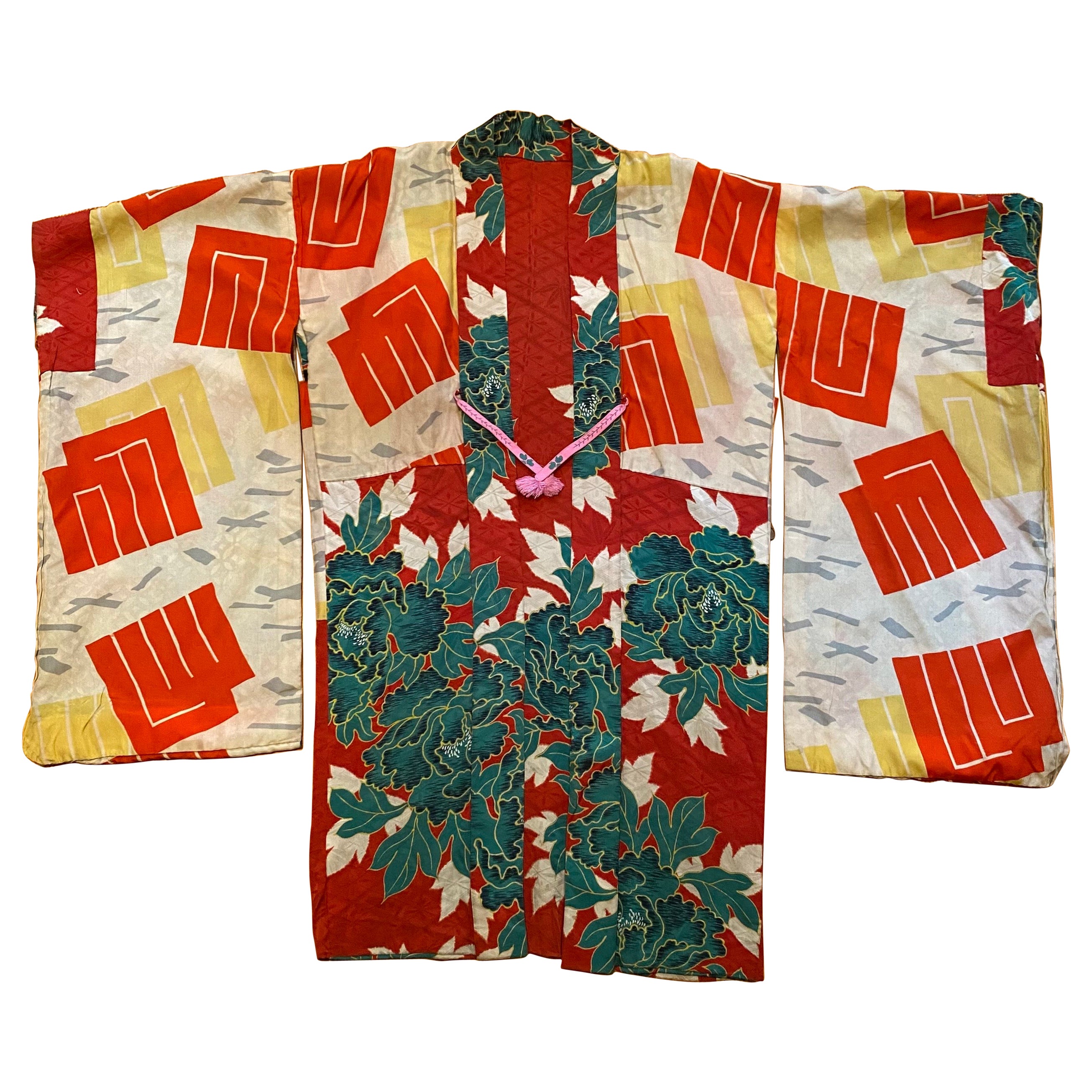 Antique Japanese Silk Kimono For Sale