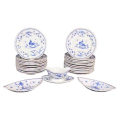 French Faience Ware Martre Tolosan Hand-Painted Faience Service Set