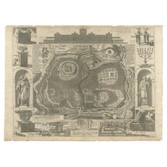 Antique Jerusalem and Temple Imaginary Map by Blome, Published London 1689