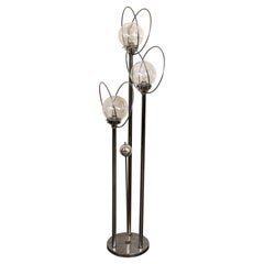 Mid-Century Modern Chrome Orb Floor Lamp