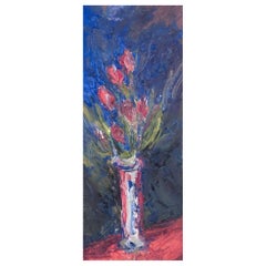 E. Ekholm, Swedish artist. Oil on canvas. Still life with flowers in a vase.