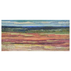 Ola Gerhardt, listed Swedish artist. Oil on panel. Abstract landscape, 1960s/70s