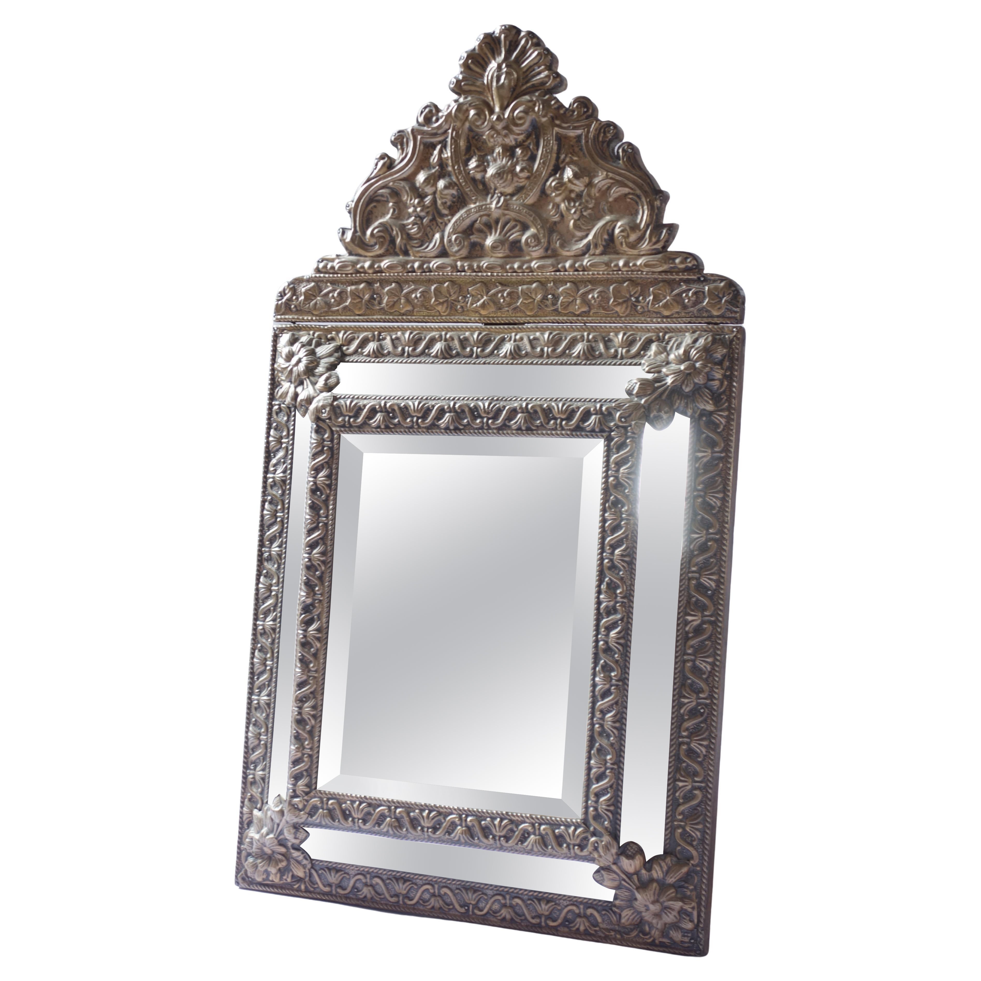 Late 19th Century French Repoussé Mirror For Sale