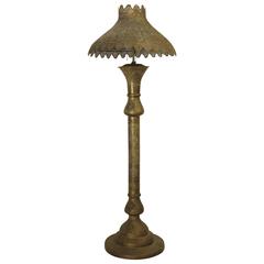 Middle Eastern Pierced Brass Floor Lamp