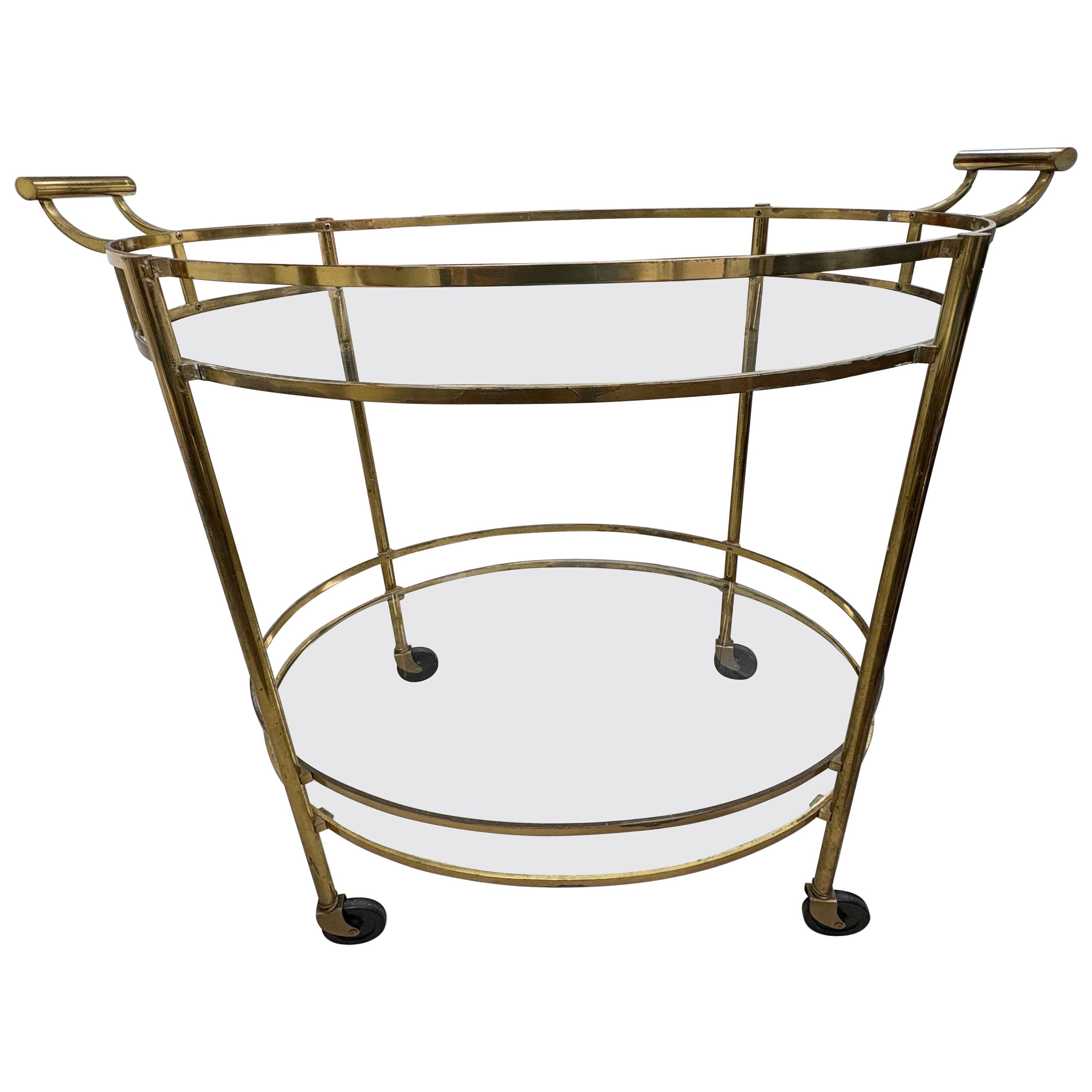 Italian Modern Brass Bar Cart
