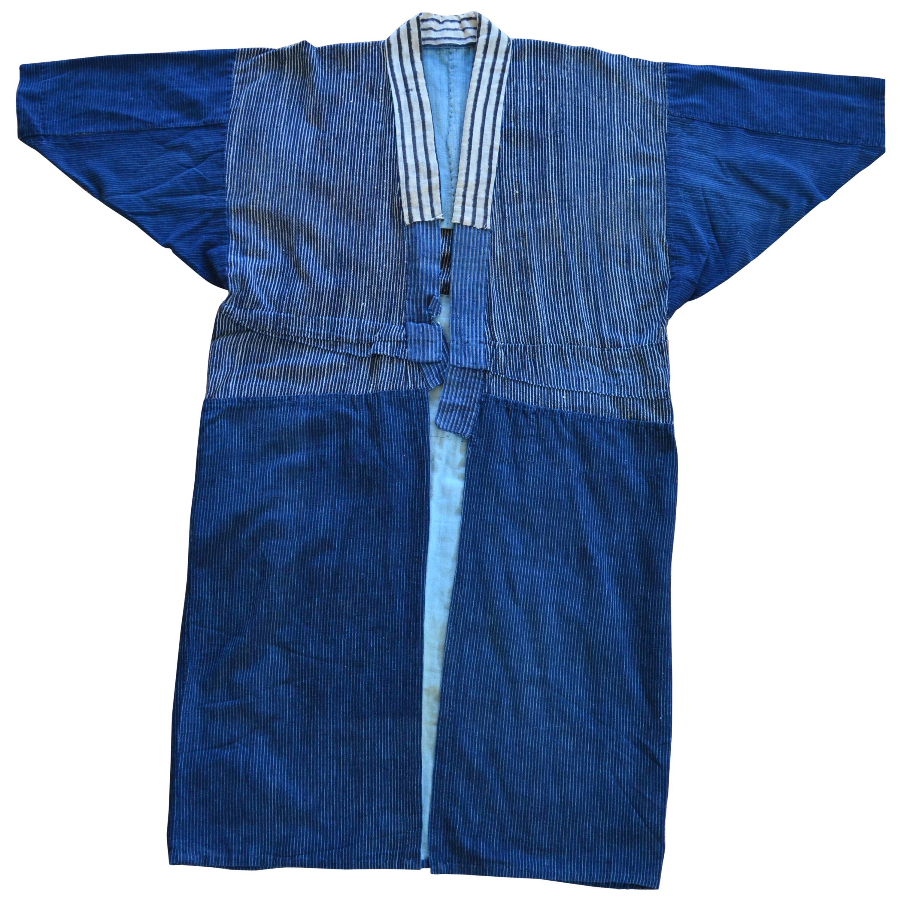 Japanese Boro Denim Farmer's Jacket Kimono 