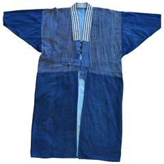 Vintage Japanese Boro Denim Farmer's Jacket Kimono