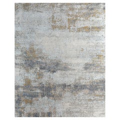 Jaipur Rugs 6x9 Ft Tapis noué à la main Laine & Bambou Soie Ivoire Moderne Abstrait
