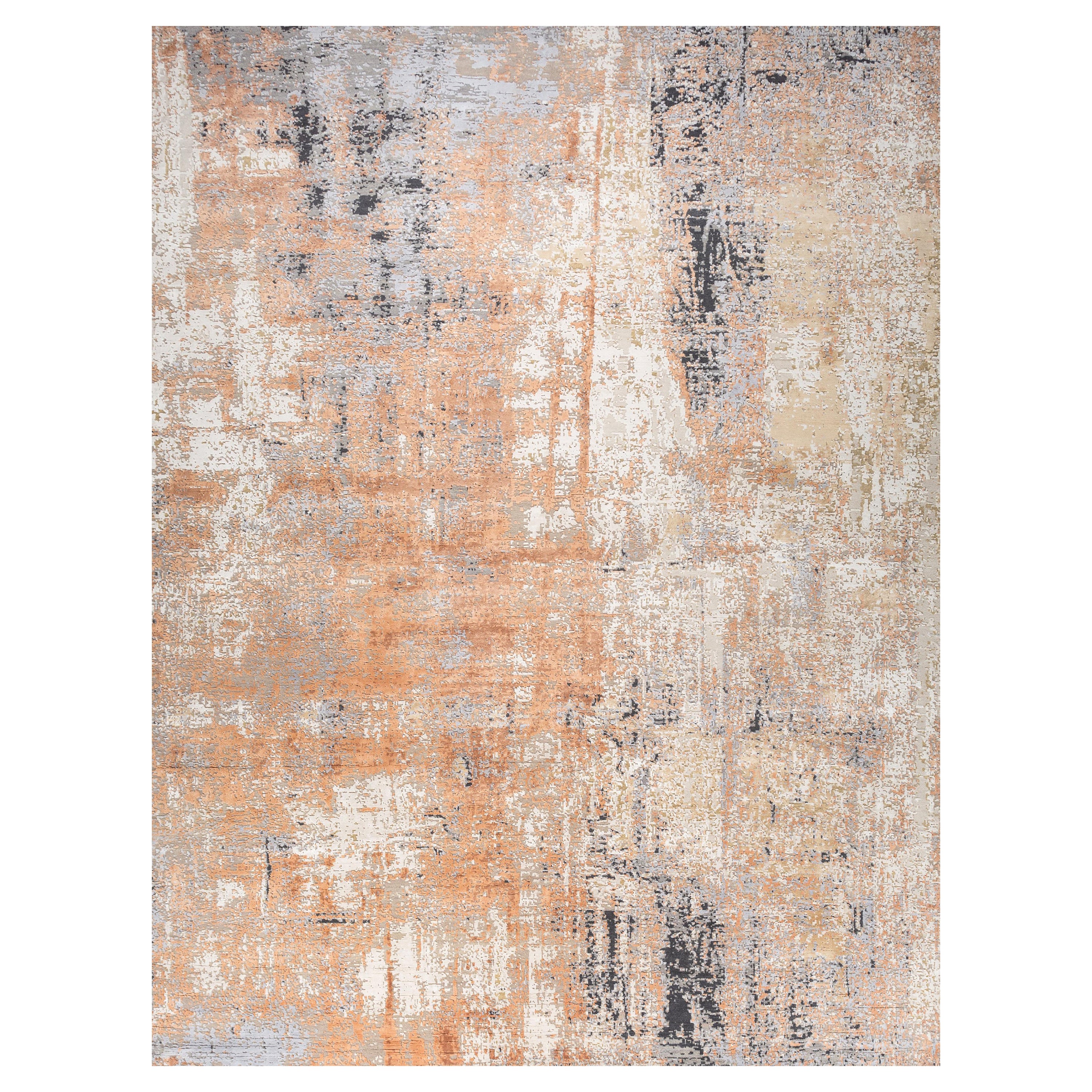 Jaipur Rugs 6x9 Piedi Tappeto annodato a mano in lana e seta di bambù Avorio Moderno