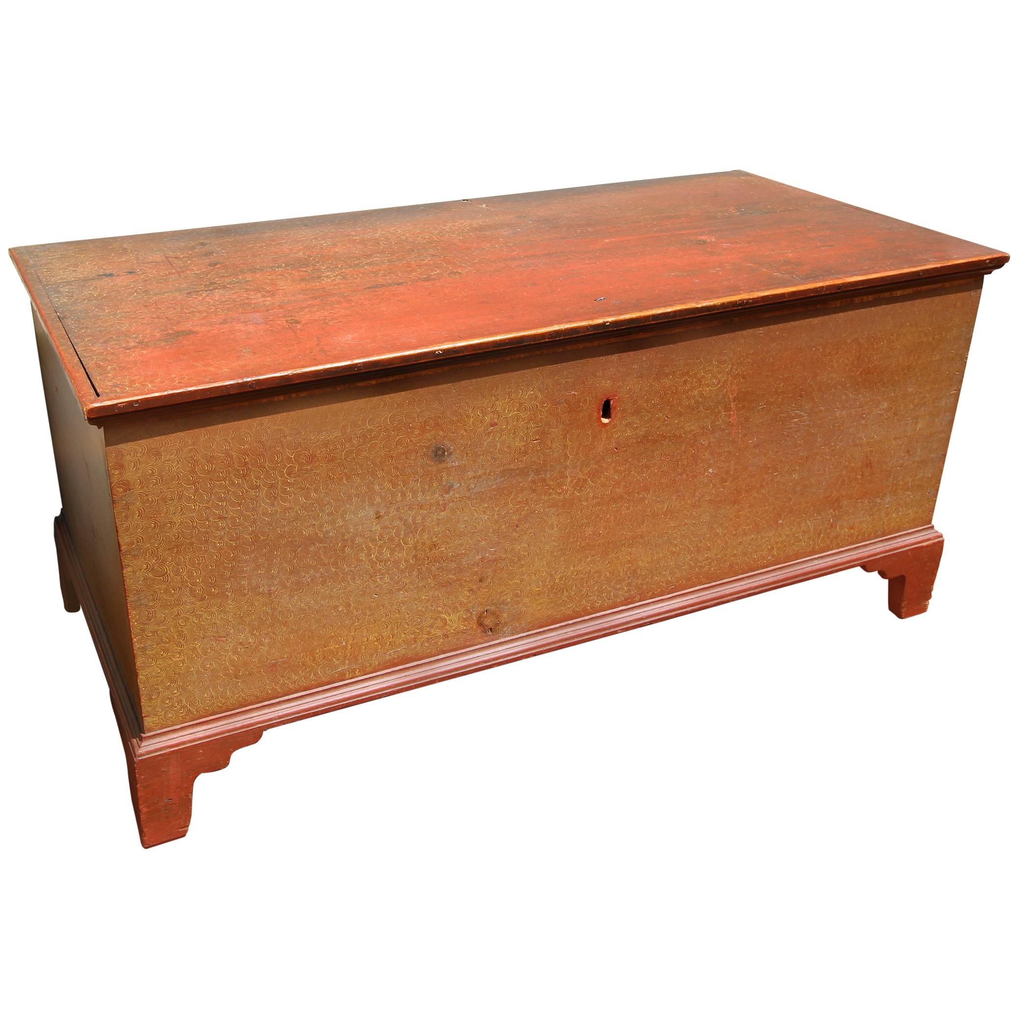 Paint Decorated Blanket Chest, American, circa 1825 For Sale