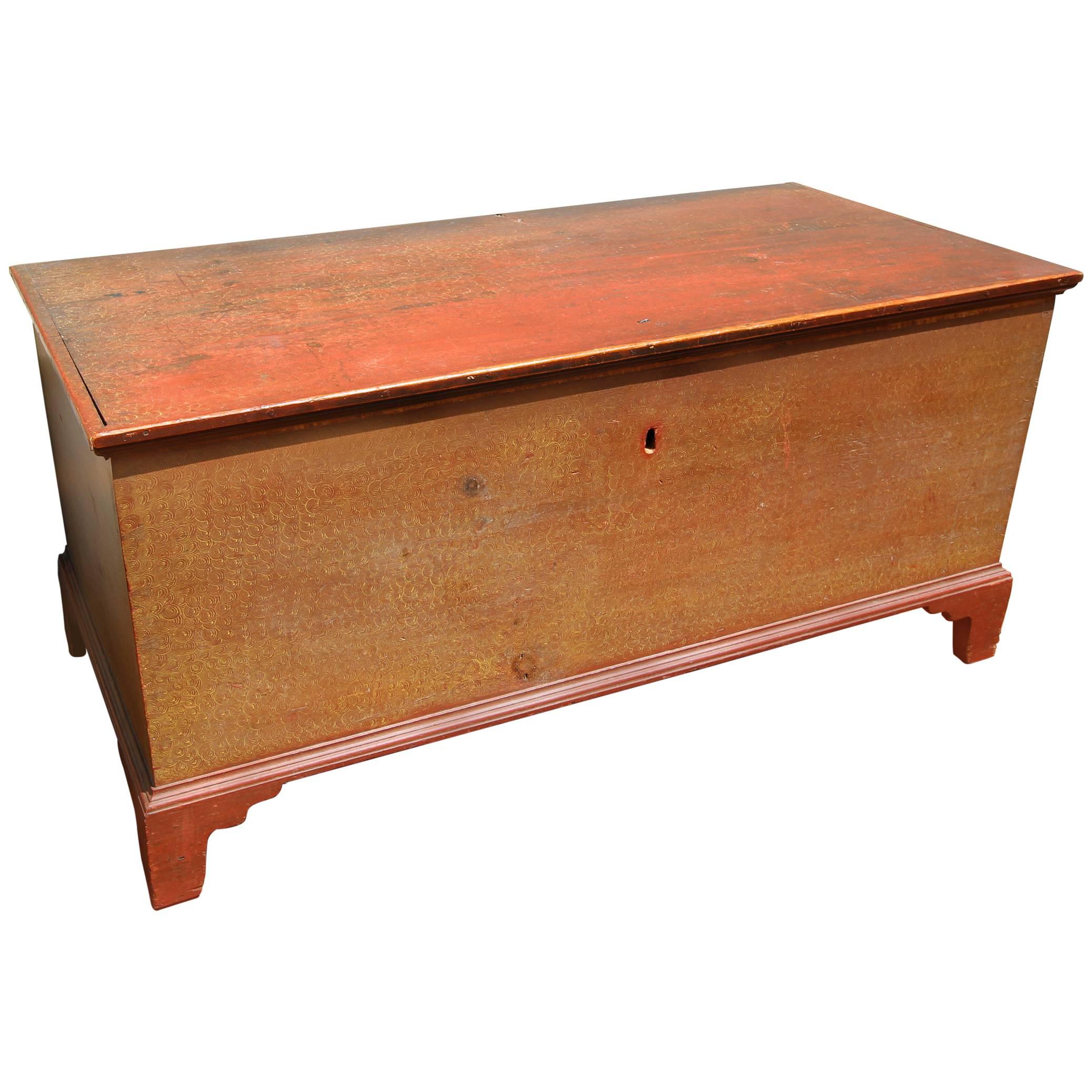 Paint Decorated Blanket Chest, American, circa 1825 For Sale at 1stDibs