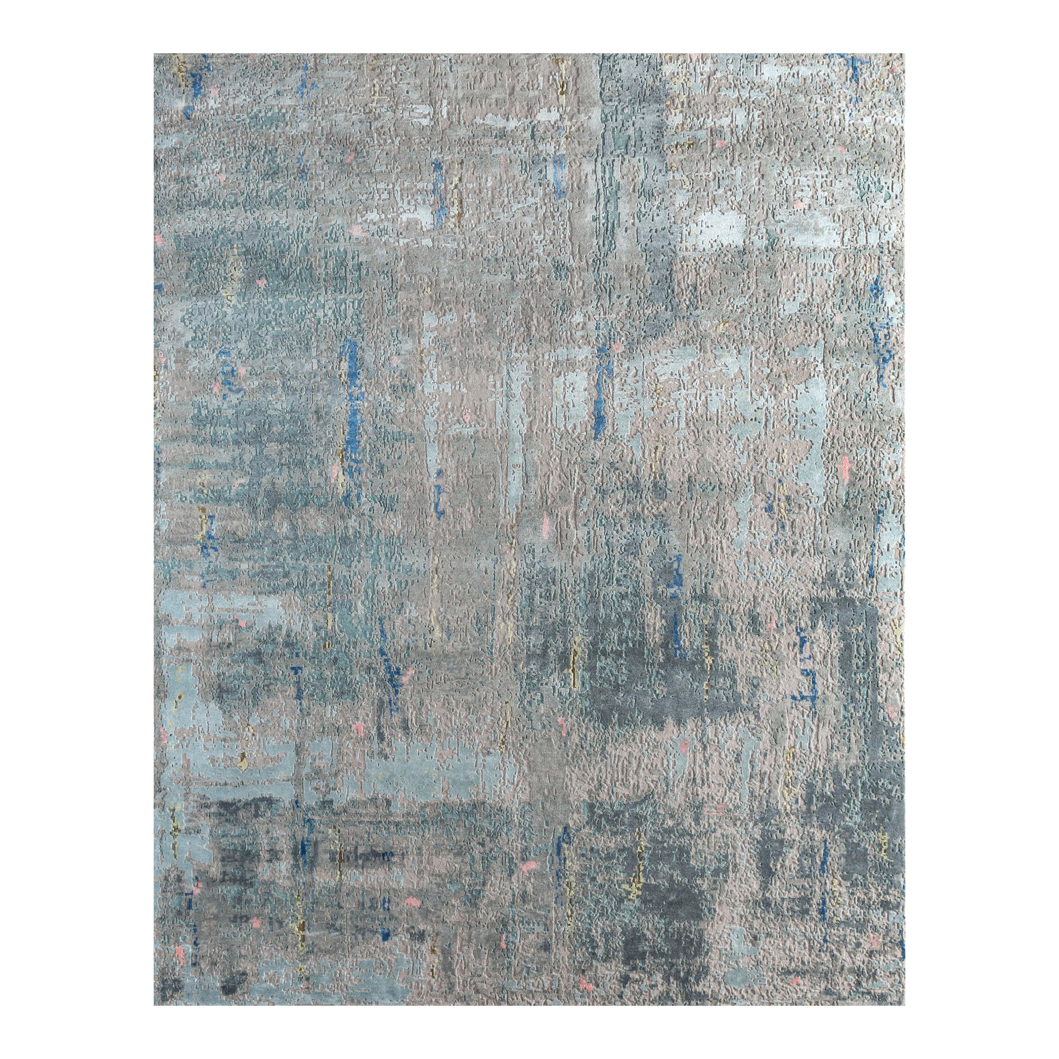 Tappeto Jaipur Rugs 5'6x8 Feet Annodato a mano in lana e seta di bambù Avorio Tappeto Moderno