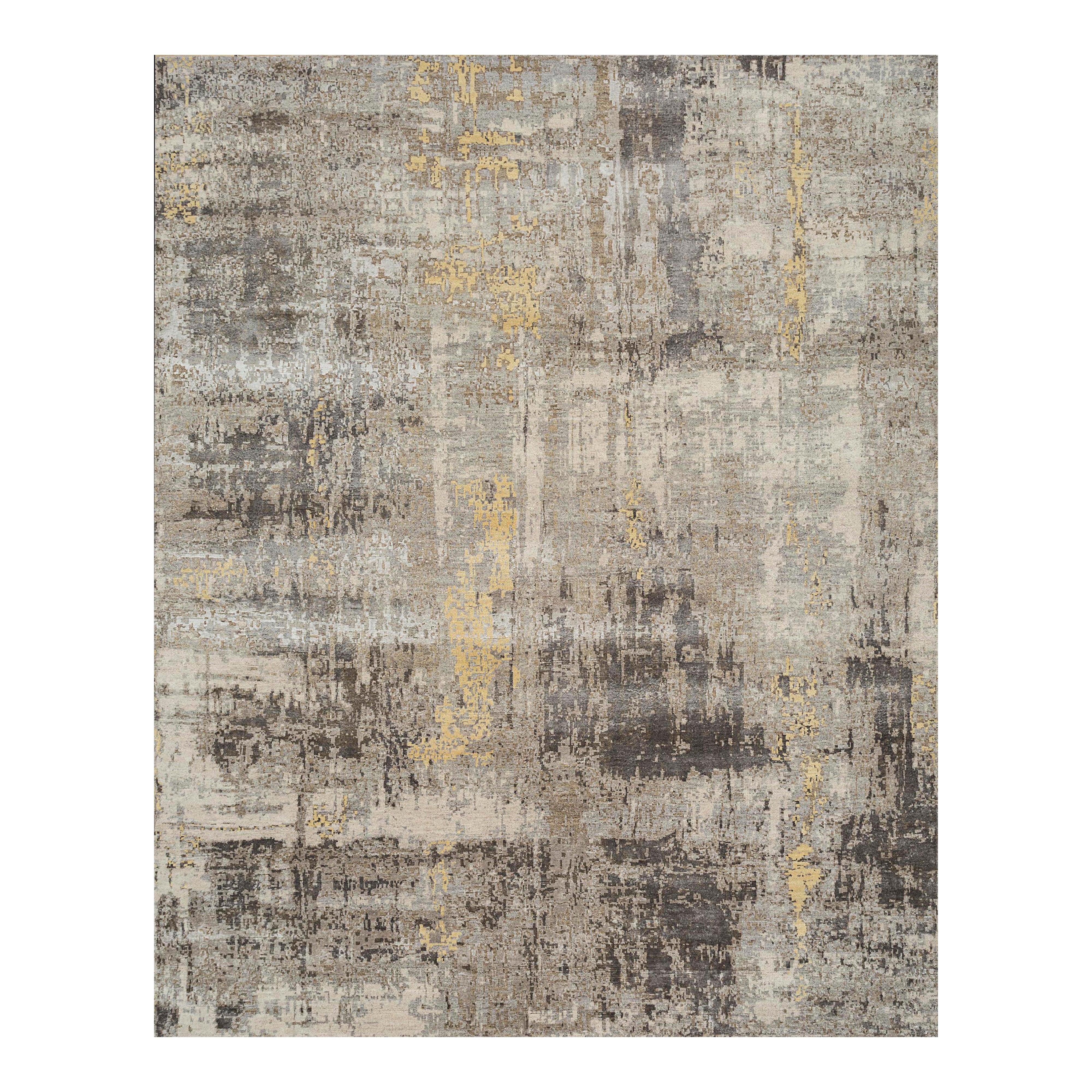 Jaipur Rugs 10x14 Feet Tapis noué à la main Laine et soie de bambou Ivoire Moderne
