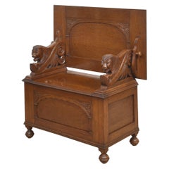 Antique Oak Monks bench