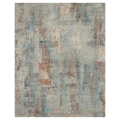 Jaipur Rugs 4x6 Ft Tappeto annodato a mano in lana e seta di bambù grigio e nero moderno