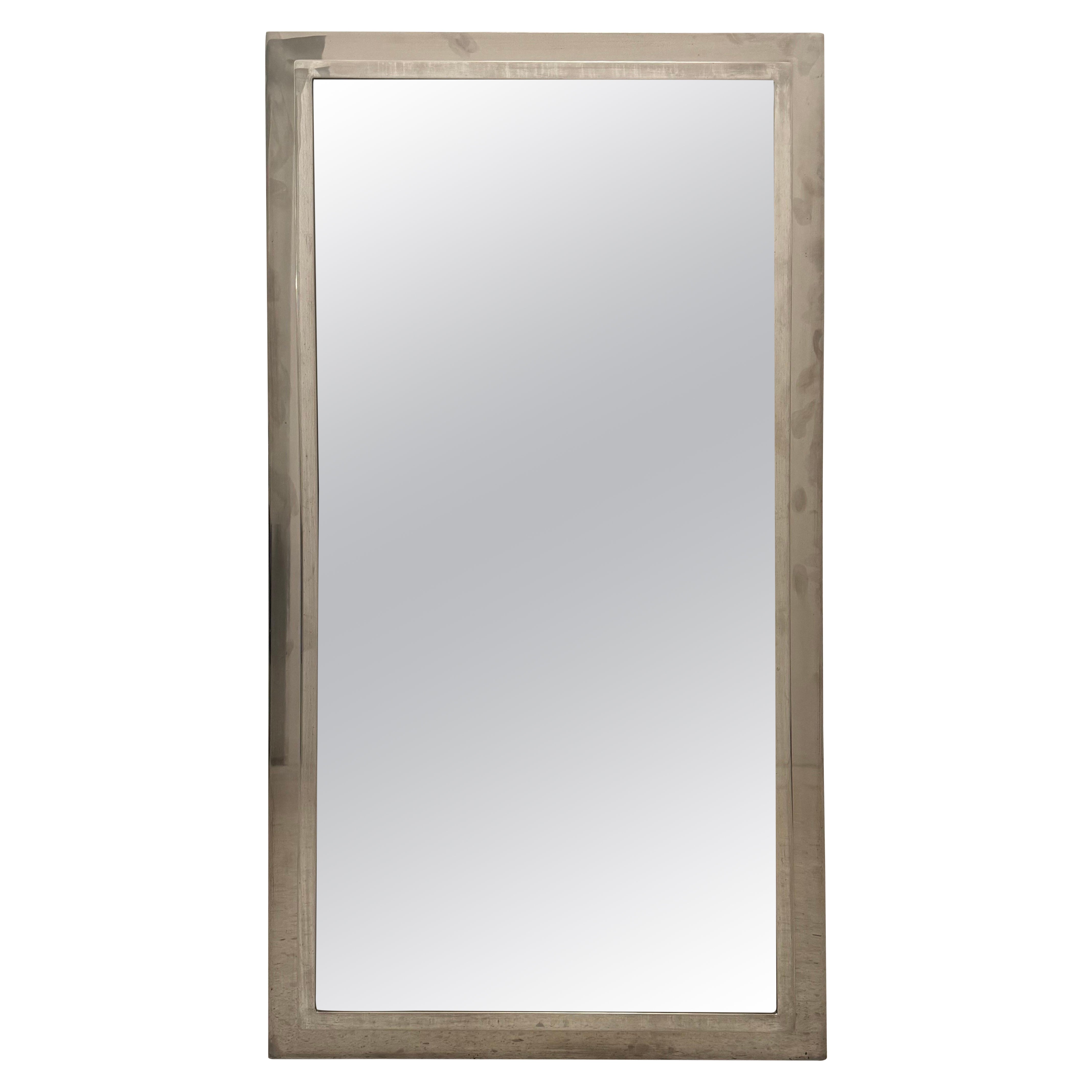 1970s Belgo Chrom Bronze Mirror with Polished Chrome Frame For Sale