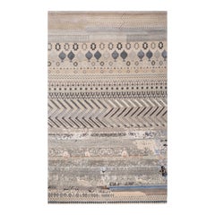 Jaipur Rugs 5x8 Piedi Tappeto annodato a mano in lana e seta di bambù Grigio e Nero Moderno